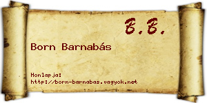 Born Barnabás névjegykártya